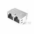 Te Connectivity Telecom And Datacom Connector, 16 Contact(S), Female, Right Angle, Solder Terminal, Jack 5-6610119-1